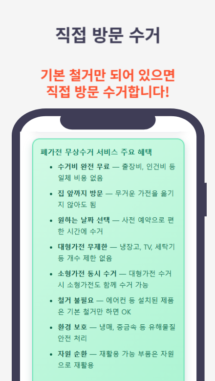 폐가전무상수거 정보 가이드를 소개하는 썸네일 이미지