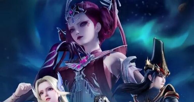 독步逍遥 애니메이션의 주인공과 동양 판타지 배경을 담은 액션 장면을 소개하는 썸네일 이미지